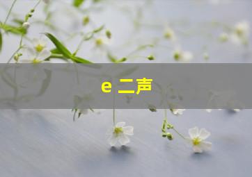 e 二声